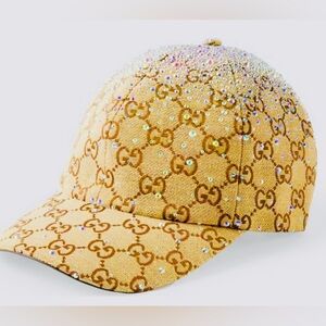 Gucci GG canvas baseball hat with crystals